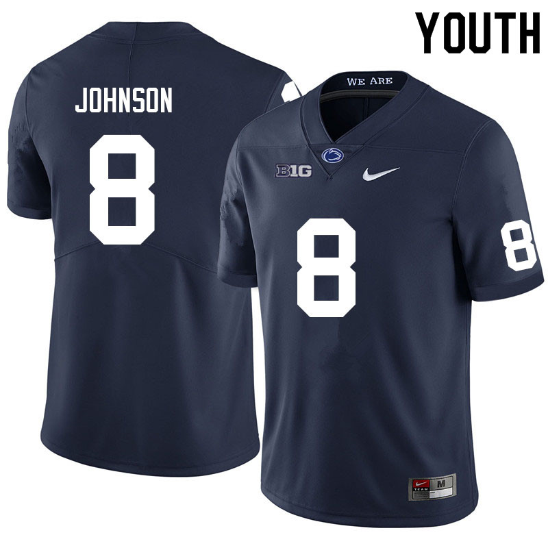 Youth #8 Tyler Johnson Penn State Nittany Lions College Football Jerseys Sale-Navy